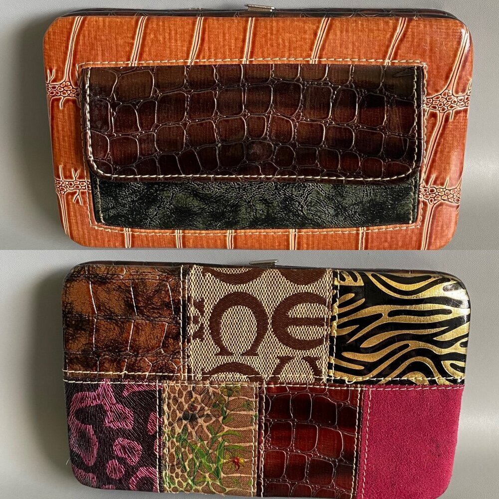 Structured Patchwork Hinged Multimedia Wallet​​​